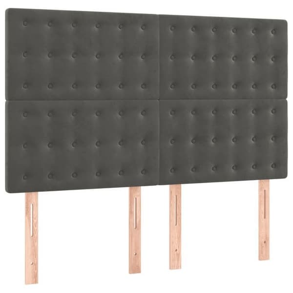 Maison Exclusive - Mörkgrå sänggavel 144 x 5 x 118/128 cm Sammet Mörkgrå