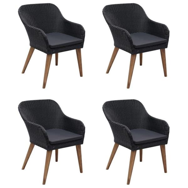 Maison Exclusive - 5 osan musta puutarhakalustesarja Svart