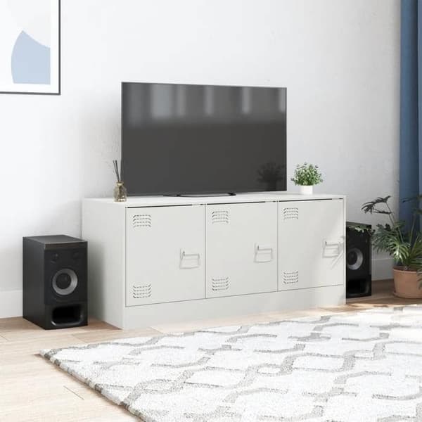 Maison Exclusive - TV-möbel vit 99x39x44 cm stål