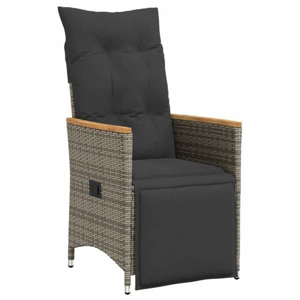 Maison Exclusive - Have spisebordssæt med puder 7 stk grå rattan Grå