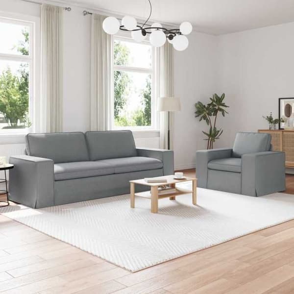 Maison Exclusive - Sæt af 2 sofaer lys grå stof