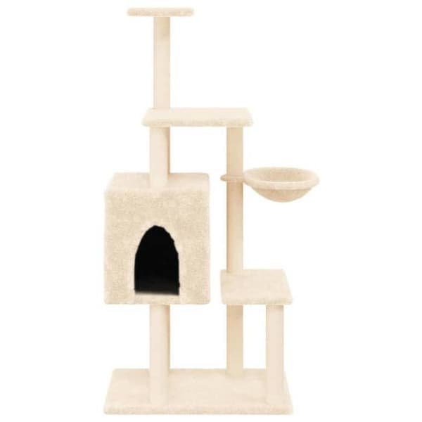 Maison Exclusive - Kattträd med sisal klöstrumpor Creme 131 cm Grädde