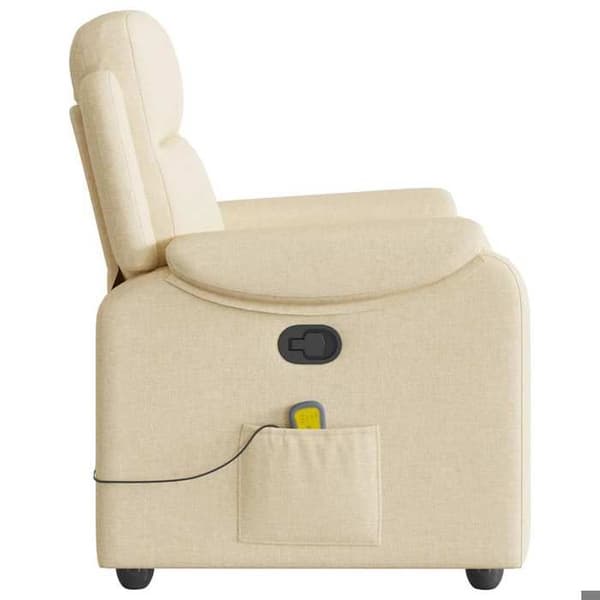 Maison Exclusive - Lutad massagefåtölj i krämfärgad tyg