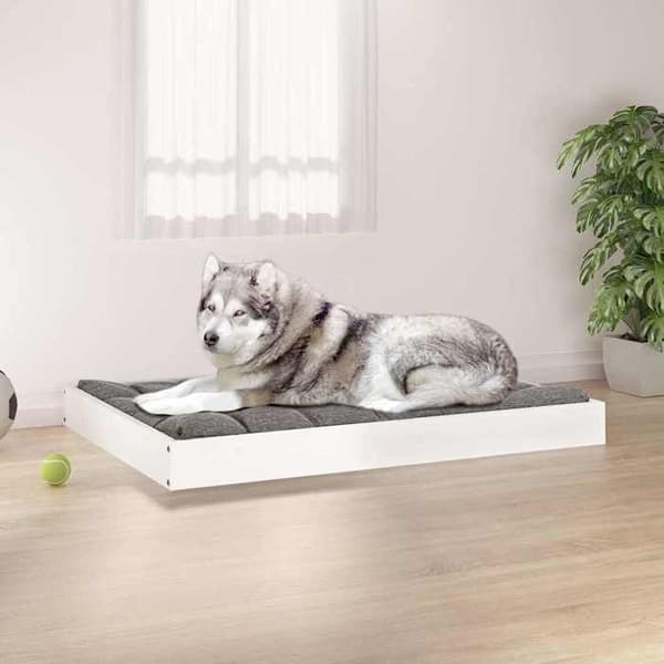 Maison Exclusive - Hundeseng Hvid 101,5x74x9 cm Solid fyrretræ