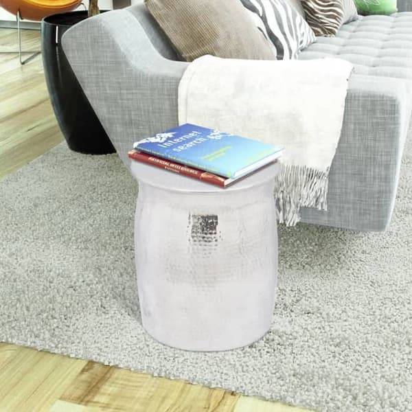 Sidebord - Maison Exclusive - Hamret - Poleret aluminium - Sølvfarvet Silver