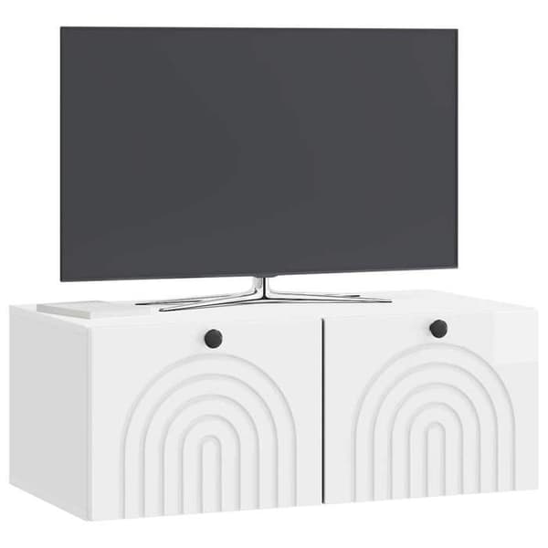 Exklusiv Hem - Väggmonterad TV-möbel Väggmontering Vit glansig 78,5 x 41 x 30 cm