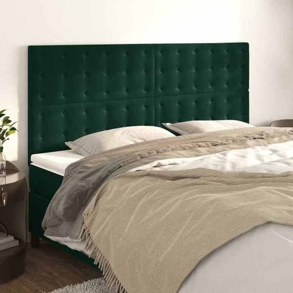 Maison Exclusive - Mörkgrön sänggavel 180x5x118/128 cm Sammet Mörkgrön