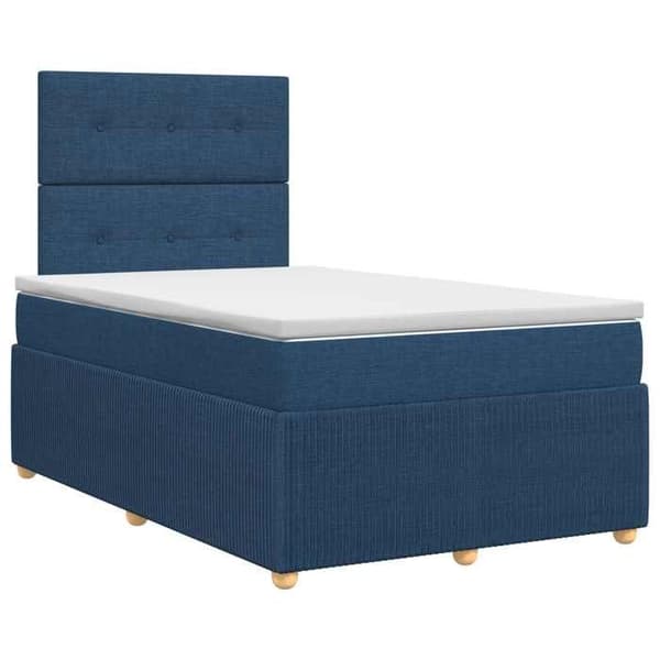 Maison Exclusive - Boxspring säng med madrass Blå 120 x 200 cm Tyg Blå