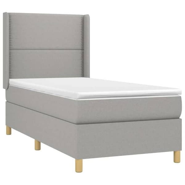 Maison Exclusive - Lamelseng madras LED Lys grå 100x200 cm Stof