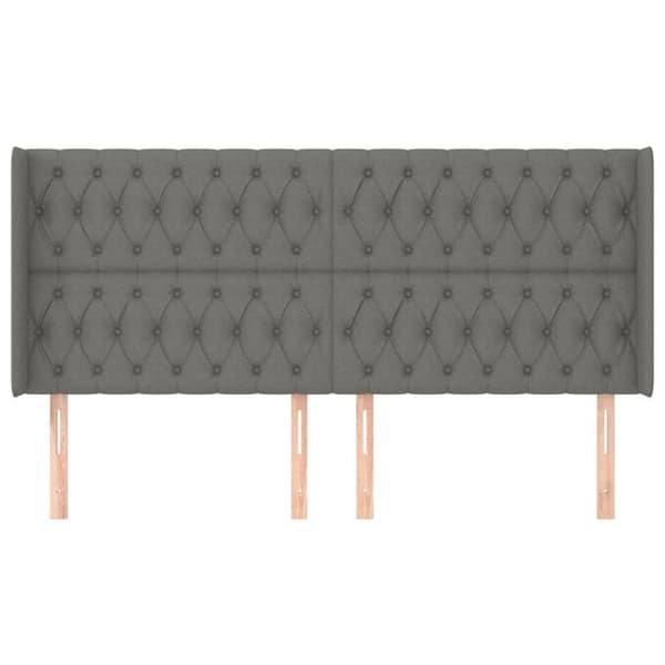 Maison Exclusive - Päätylevy korvilla Tummanharmaa 203x16x118/128 cm Kangas Mörkgrå