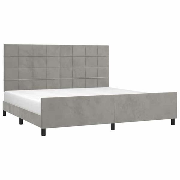 Maison Exclusive - Sängram utan madrass ljusgrå 200x200 cm sammet