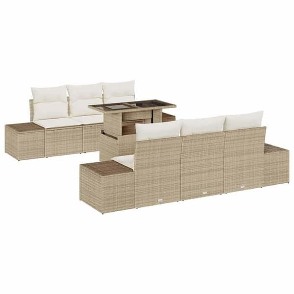 Maison Exclusive - 7-delt havemøbel sæt i beige og creme Beige och kräm