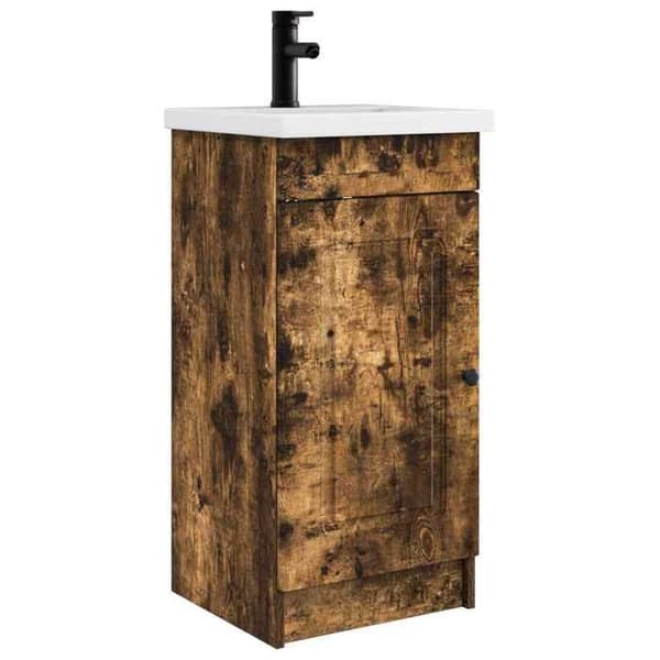 Maison Exclusive - Badeværelsesmøbel med vask Røget eg 42 x 40 x 84,5 cm