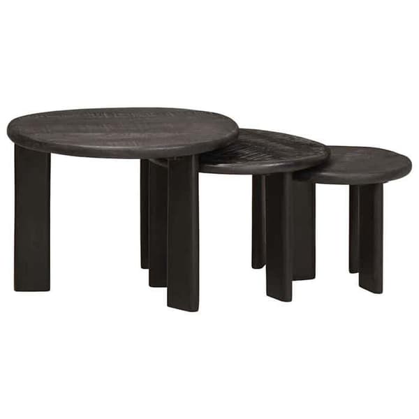 Sofaborde i stabelbare sæt - MAISON EXCLUSIVE - Model 3 stk Ø54 x H40 cm - Hvid - Stabelbare - Rund form