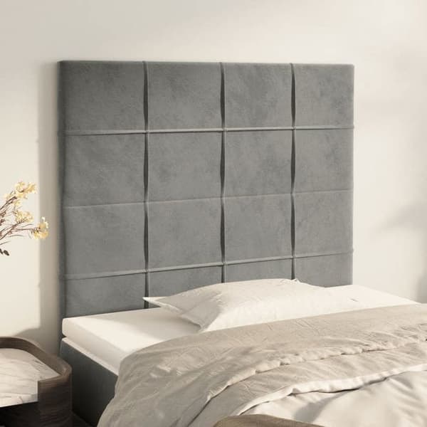 Maison Exclusive - Hovedgærde Lys Grå 80x5x118/128 cm Velour Ljusgrått