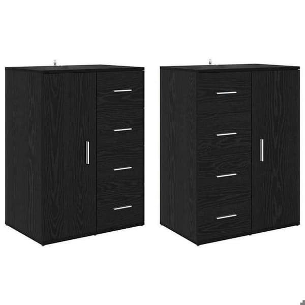 Maison Exclusive - Buffets CORONA 2 kpl Musta tammi 59 x 39 x 80 cm