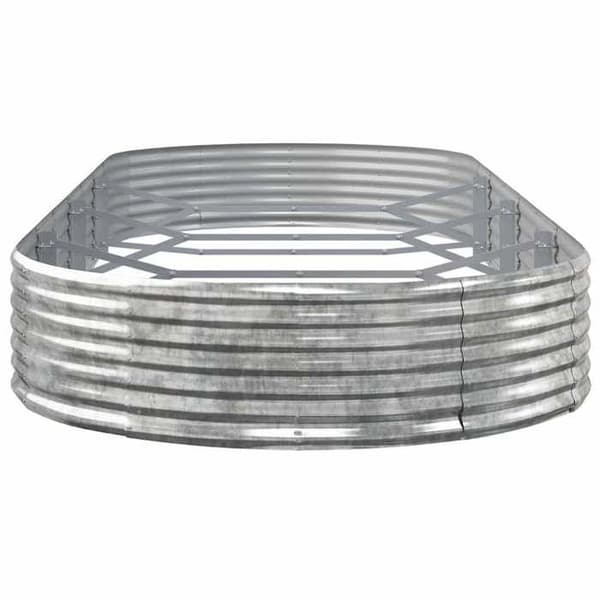 Maison Exclusive - Upphöjd trädgårdssäng i galvaniserat stål, silverfärgad Silver