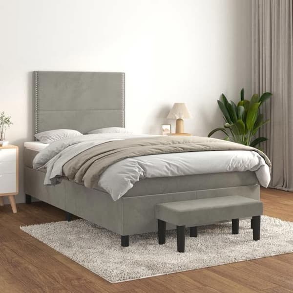 Maison Exclusive - Sängyn joustinpatja ja harmaa 120x200cm Sametti