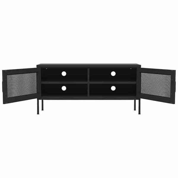 TV-møbel - MAISON EXCLUSIVE - 105×35×50 cm - Sort - Stål - 2 døre i net Svart