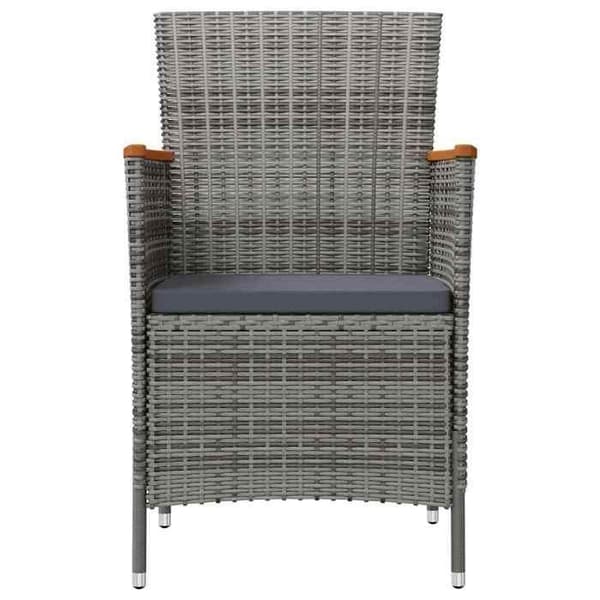 Maison Exclusive - Trädgårdsstolar i set om 2, flätad resin, grå