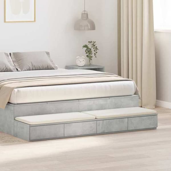 Natteskabe - MAISON EXCLUSIVE - Sengeskuffer - Grå beton - 160×36,5×16,5 cm - Spånplade Betonggrå