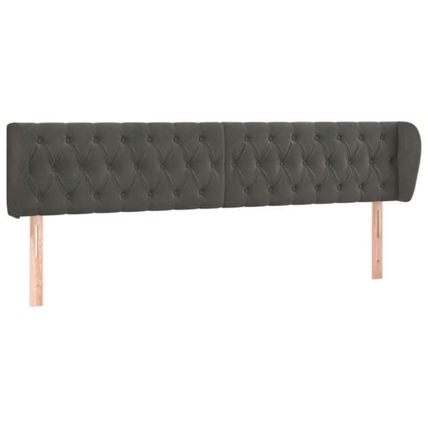 Maison Exclusive - Päätylevy korvilla Tummanharmaa 183x23x78/88 cm Sametti mörkgrå