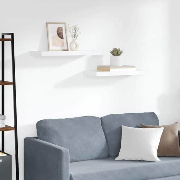 Maison Exclusive - Kelluvat seinähyllyt 2 kpl valkoinen 60x23,5x3,8 cm MDF Vit