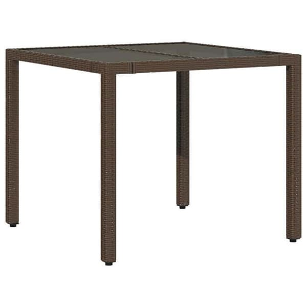 Maison Exclusive - Trädgårdsbistro-set 5 delar med bruna kuddar i polyrotting