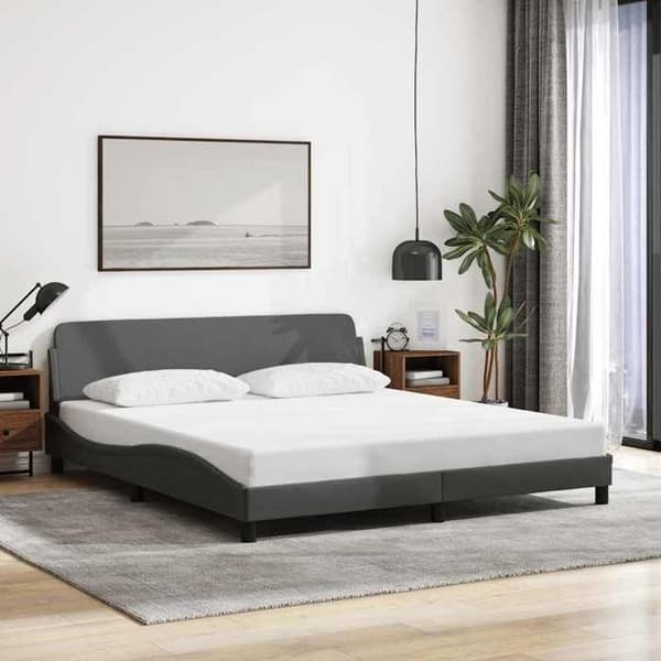 Maison Exclusive - Dover sängram mörkgrå 160x200 cm tyg