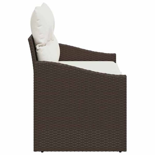 Maison Exclusive - Trädgårdsoffa med kudde 123 x 62 x 69 cm polyrotin