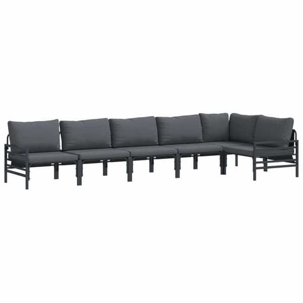 Maison Exclusive - 6 osan musta terassikalustesetti