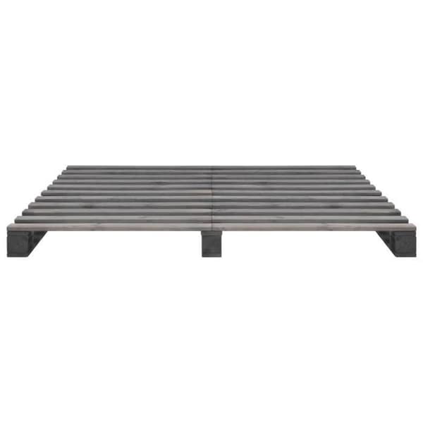 Sengestel - Eksklusiv Hus - Grå - Massiv fyr - 200 x 200 cm grå