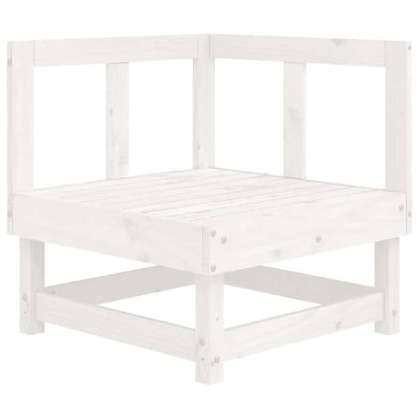 Maison Exclusive - Hörnsoffa med vita kuddar i solid furu