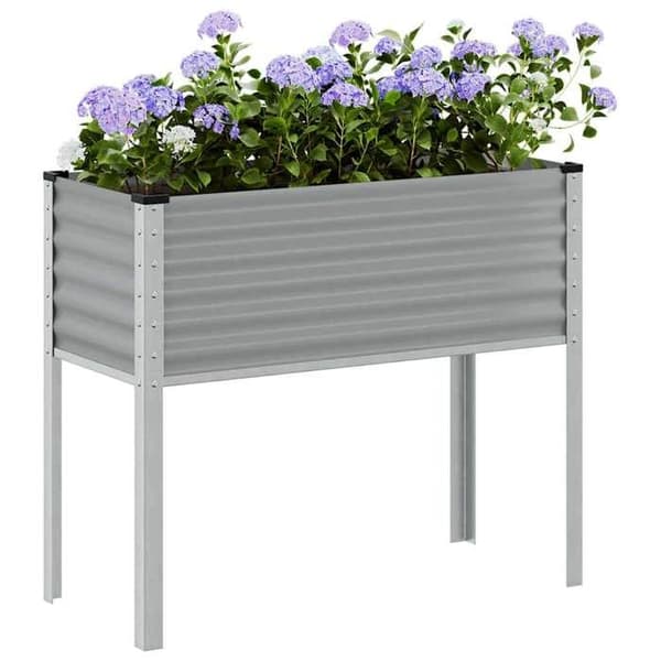 Jardinière - MAISON EXCLUSIVE - 100 x 45 x 90 cm - Teräs - Harmaa - Säänkestävä Grå
