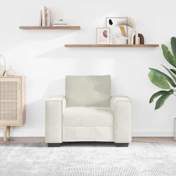 Maison Exclusive - Fåtölj/soffa crème 100x78x84 cm sammet