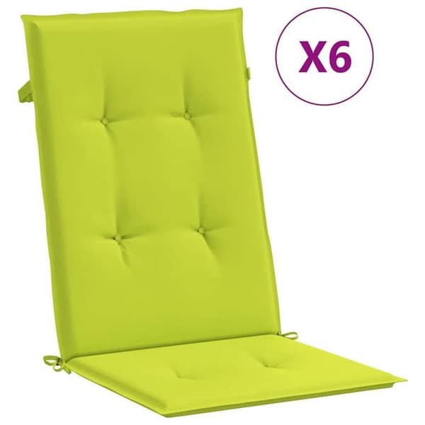 Maison Exclusive - Hög rygg trädgårdsstolar kuddar set om 6 ljusgrön