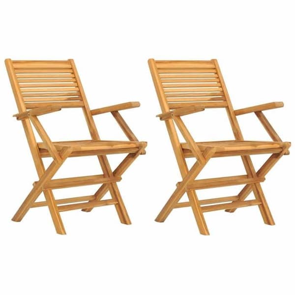 Maison Exclusive - Fällstolar, set om 2, 55 x 62 x 90 cm, i massivt teakträ
