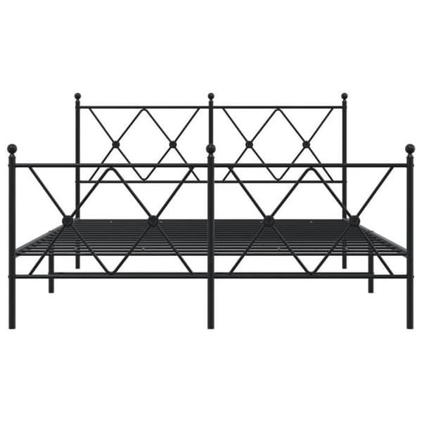 Sengestel - EKSKLUSIV HUS - 137 x 190 cm - Stål - Sort - Lamelseng Svart