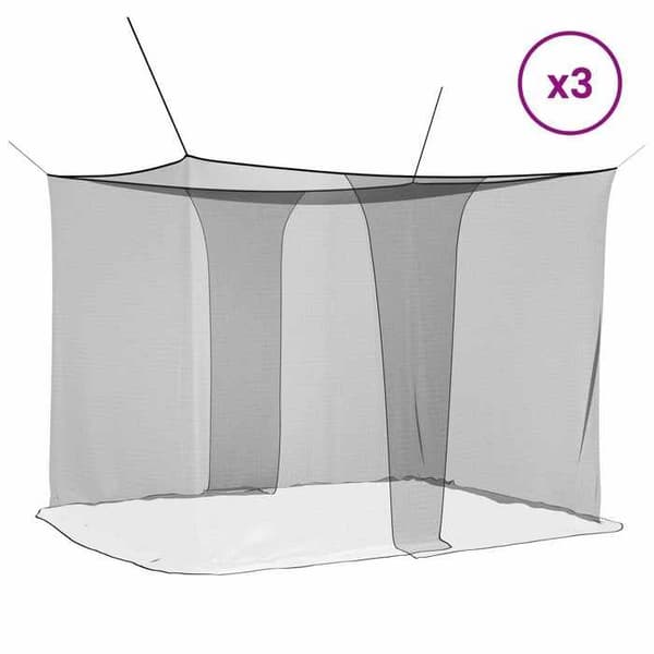 Maison Exclusive - Myggnät för säng 3 delar 156 mesh Svart Polyester