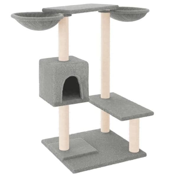 Maison Exclusive - Kissanpuita vaaleanharmailla raapimilla 82 cm ljusgrått