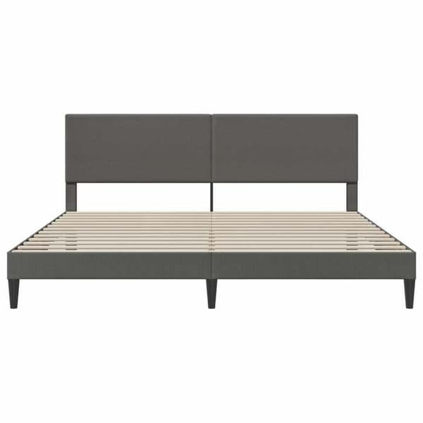 Maison Exclusive - Sängram Mörkgrå 200 x 200 cm Tyg i ribbad sammet