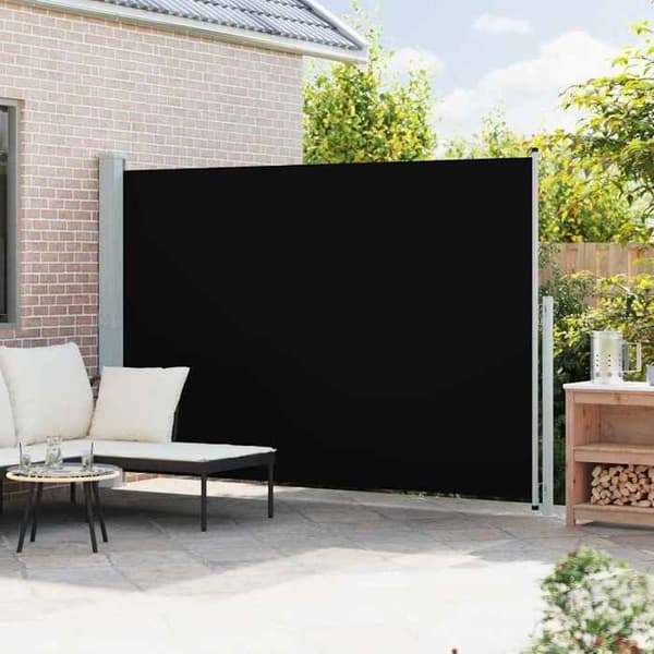 Maison Exclusive - Retractable side awning for patio 200x314 cm Sort