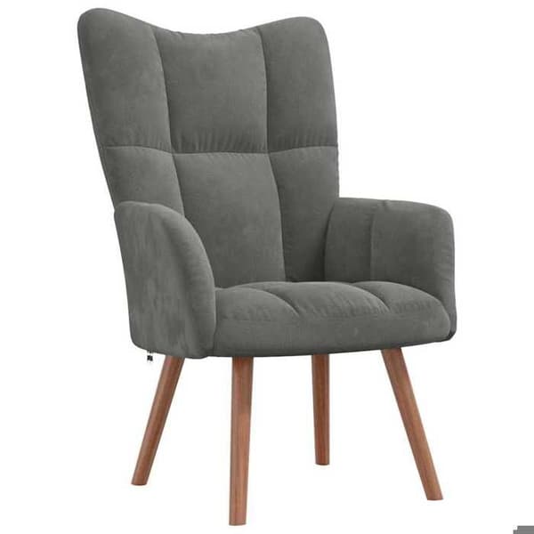 Maison Exclusive - Tummanharmaa samettinen rentoutumistuoli