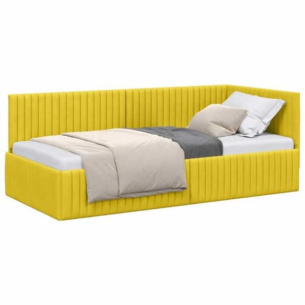 Maison Exclusive - Gul hörnsängram 90 cm x 190 cm Sammet