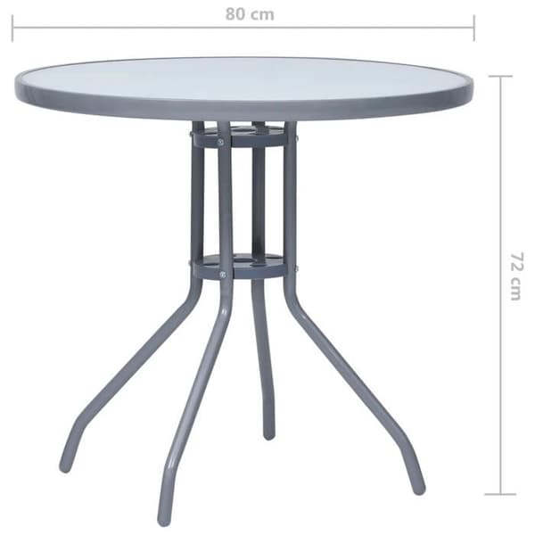 Maison Exclusive - Trädgårdsbord Ljusgrå 80 cm Stål och glas Ljusgrått