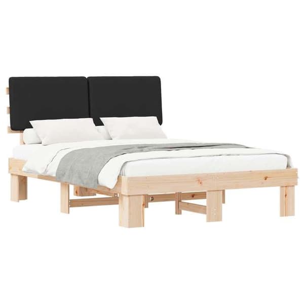 Maison Exclusive - Sengestel med polstret hovedgærde Sort 140 x 190 cm Svart