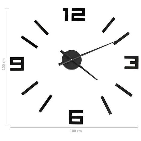 Maison Exclusive - 3D-seinäkello Moderni Musta 100 cm XXL Svart