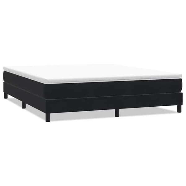 Sengestel - EKSKLUSIV HUS - 180x220 cm - Velour - Sort - Lamelseng Svart