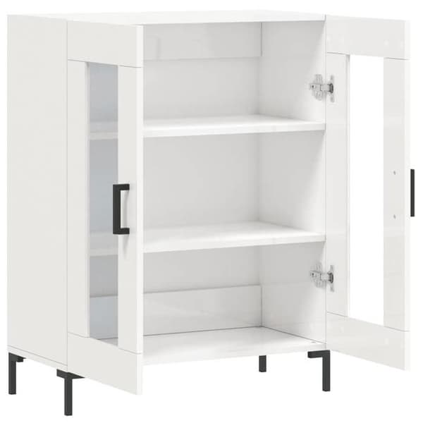Maison Exclusive - Hvid glans buffet 69,5x34x90 cm Ingeniørtræ Vit