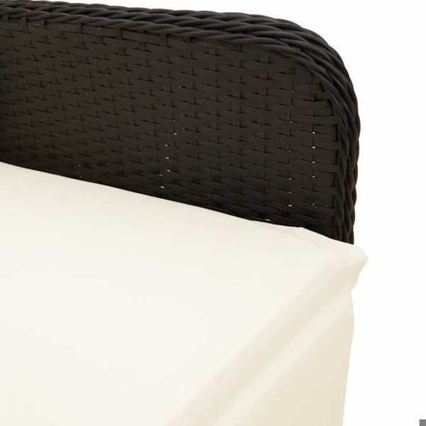 Maison Exclusive - Havebistro sæt 7 dele med sorte puder i poly rattan